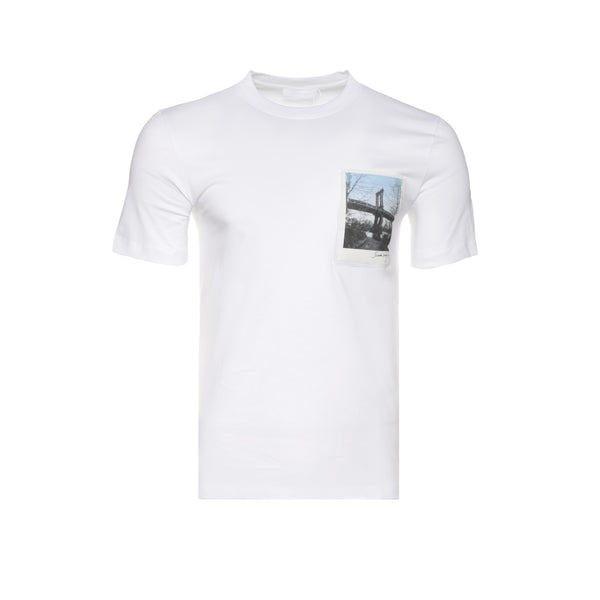 Helmut Lang "Bridge Postcard" Men's White SS Tee  SIZE Boutique