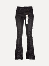 Purplde Denim Coated Black Flare Jeans - SIZE Boutique