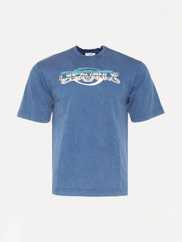 Casablanca Blue Chrome Text Printed Oversized SS T-shirt - SIZE Boutique