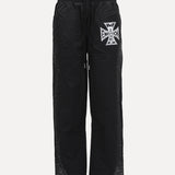 ShopSizeUSA Classic Nylon Pants Black Front View at SIZE Boutique