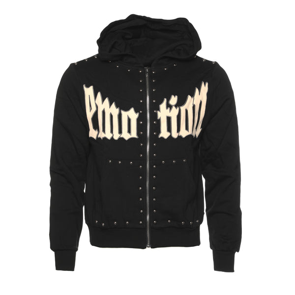 Mixed Emotions Crown Men's Black Zip-Up Hoodie - SIZE Boutique