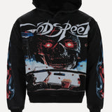Godspeed Skull Drive-In Hoodie Black at SIZE Boutique
