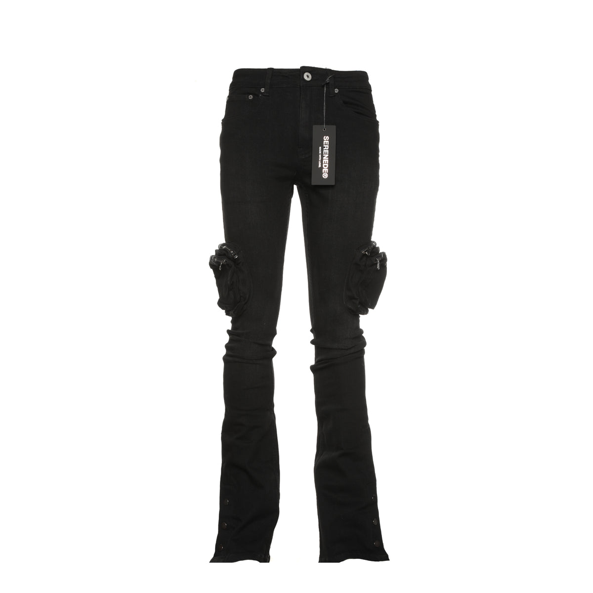 Serenede "Dua" Men's Stacked Black Jeans - SIZE Boutique