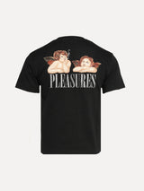 Pleasures Dynamic Short Sleeve Black Embroidered Crewneck - SIZE Boutique
