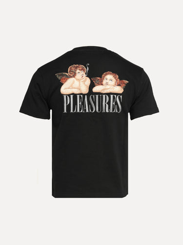 Pleasures Dynamic Short Sleeve Black Embroidered Crewneck - SIZE Boutique