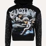 ShopSizeUSA Fallen Angels Hoodie Black Front View at SIZE Boutique