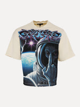 Mixed Emotions First Contact Alien Graphic Streetwear T-Shirt in White at SIZE Boutique