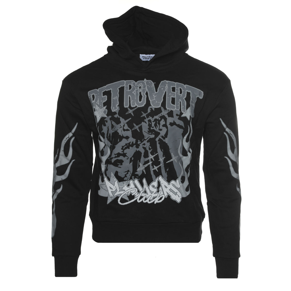 Retrovert "Flame Set" Men's Black Hoodie - SIZE Boutique