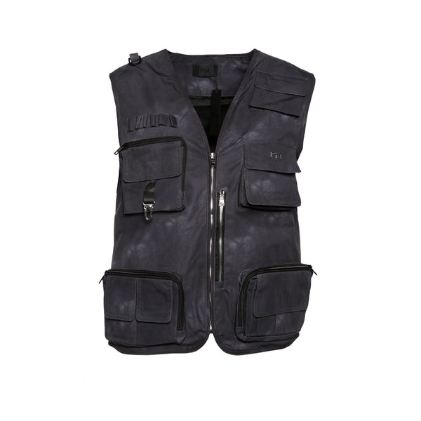 RtA Brand Ibra Men's Black Marble Utility Vest - SIZE Boutique