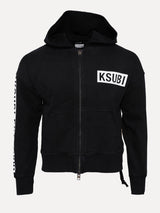 Ksubi Kings Harlem Logo Graphic Full-Zip Fleece Hoodie in Black at SIZE Boutique