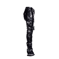 Guapi Obsidian Black Tactical Men's Leather Stacked Pants - SIZE Boutique