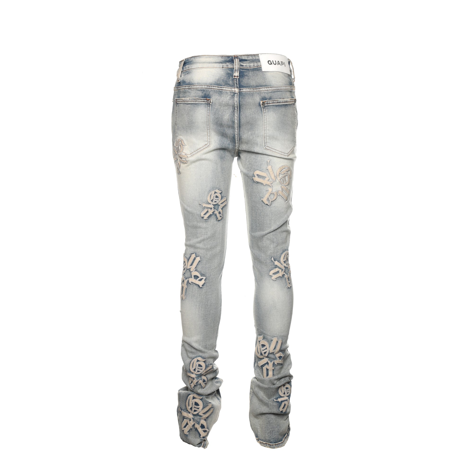 Guapi Powder Blue Logo Men's Stacked Jeans - SIZE Boutique