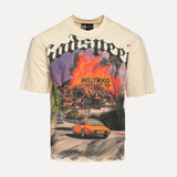 Casablanca Los Scadalus Grand Prix Graphic Luxury Cotton T-Shirt in White at SIZE Boutique