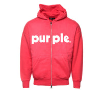 Purple Brand Lowercase Zip Up Red Hoodie - SIZE Boutique