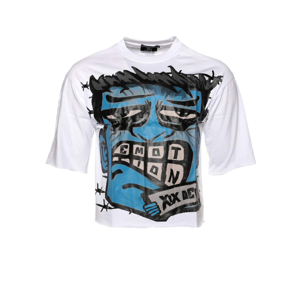 Mixed Emotions Monster Men's Blue Cropped Tee - SIZE Boutique