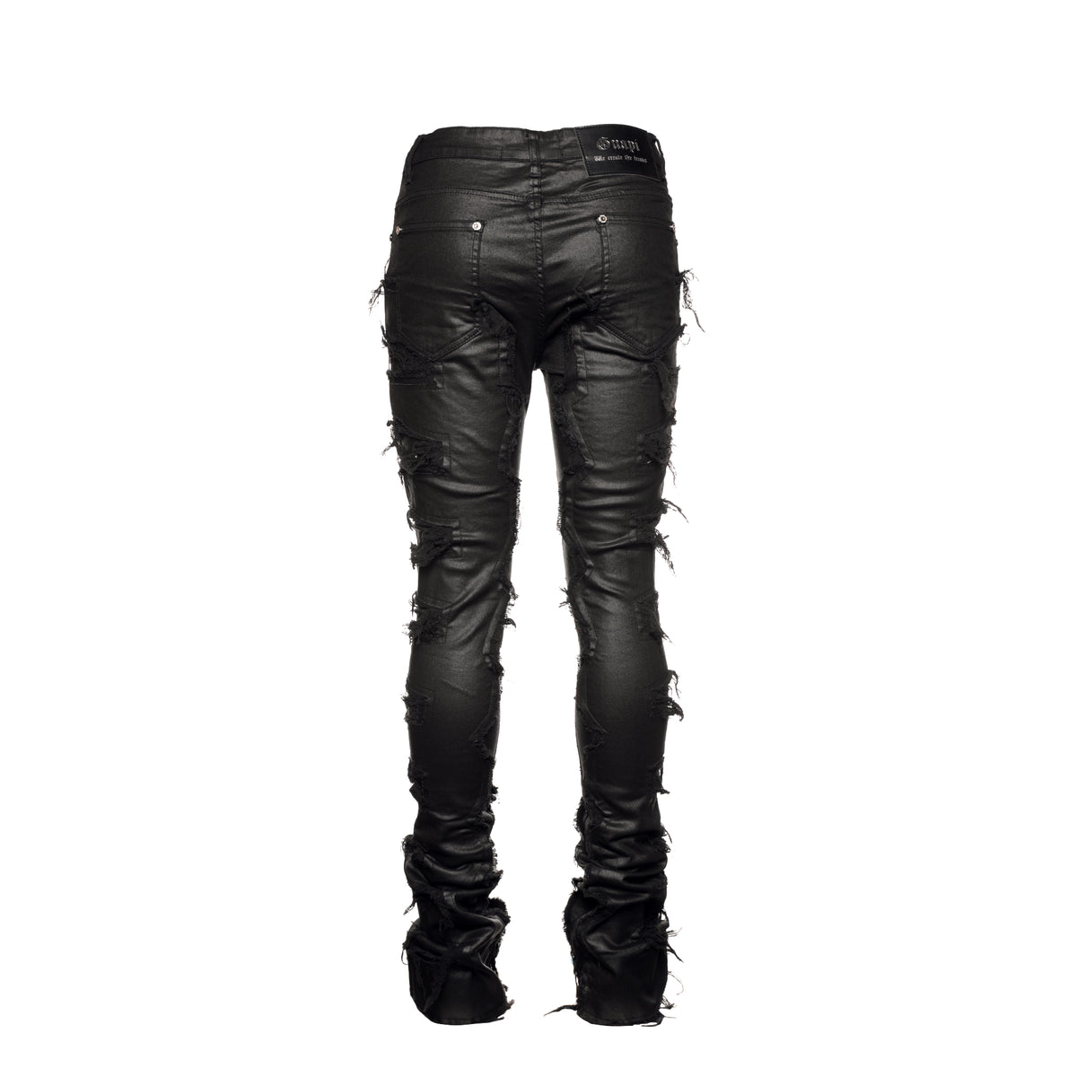 Guapi Obsidian Waxed Black Men's Stacked Jeans - SIZE Boutique