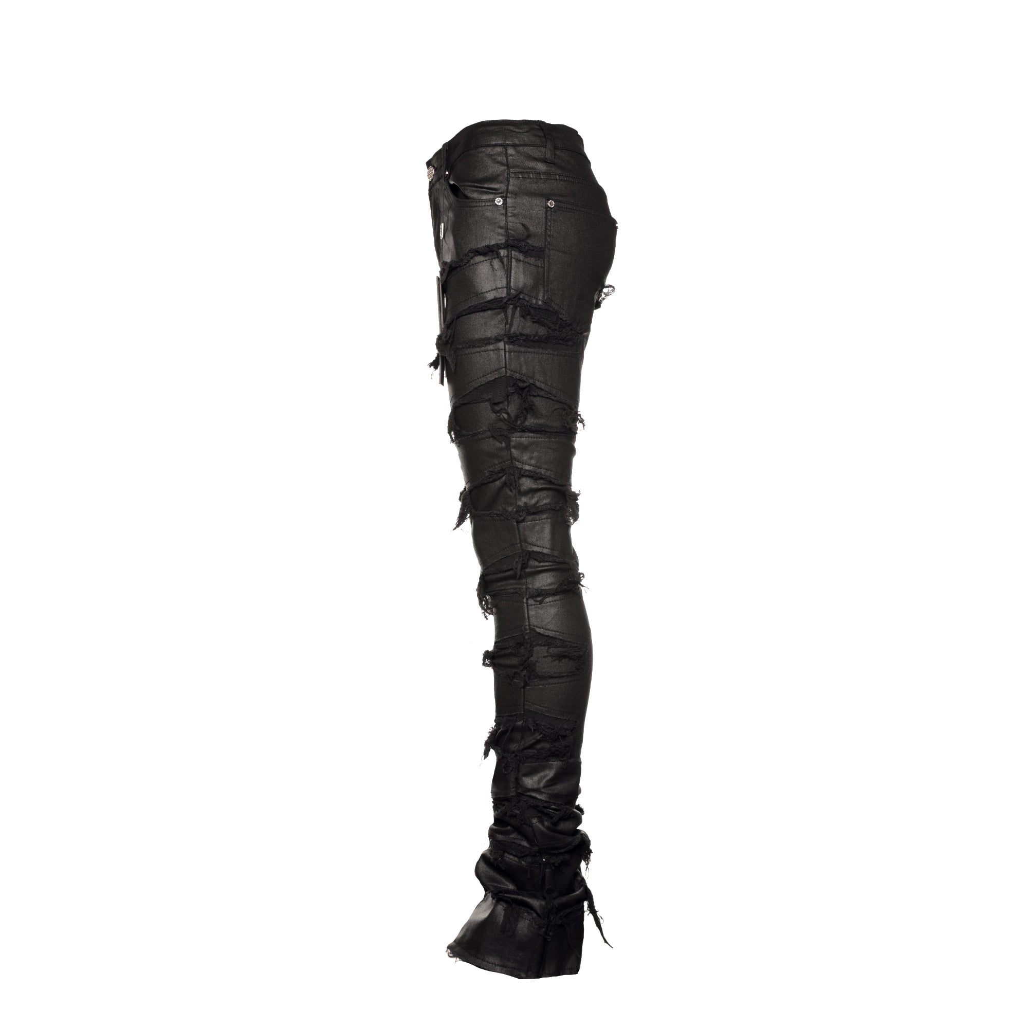 GUAPI OBSIDIAN BLACK BLOOD DIAMOND STACKED DENIM - Probus
