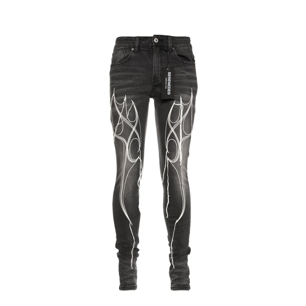 SERENEDE "Roots" Men's Black Skinny Jeans - SIZE Boutique