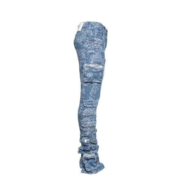Guapi Sapphire Blue Laser Men's Stacked Jeans