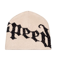 Godspeed OG Logo Tan Black Studded Beanie - SIZE Boutique