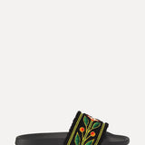 ShopSizeUSA Terry Slides Black Side Full View at SIZE Boutique