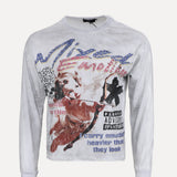 ShopSizeUSA Triplets LS Tee White Front View at SIZE Boutique