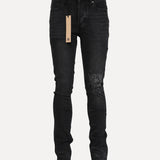 Ksubi Van Winkle Asphalt Distressed Skinny Fit Denim Jeans in Washed Black at SIZE Boutique
