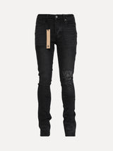 Ksubi Van Winkle Asphalt Distressed Skinny Fit Denim Jeans in Washed Black at SIZE Boutique