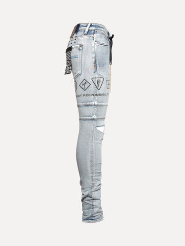 Ksubi Van Winkle Enjoy Trashed Light Blue Men's Jeans - SIZE Boutique