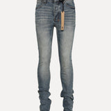 Ksubi Van Winkle Re-Up Blue Slim Fit Stacked Denim Jeans with Whiskering at SIZE Boutique