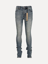 Ksubi Van Winkle Re-Up Blue Slim Fit Stacked Denim Jeans with Whiskering at SIZE Boutique