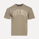 ShopSizeUSA Why Not Tee Taupe Front View at SIZE Boutique