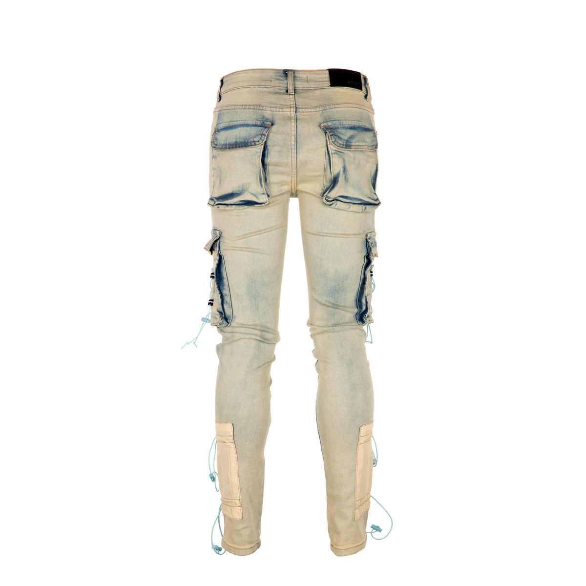 Black Denim Desert Eagle Men's Cargo Skinny Jeans - SIZE Boutique