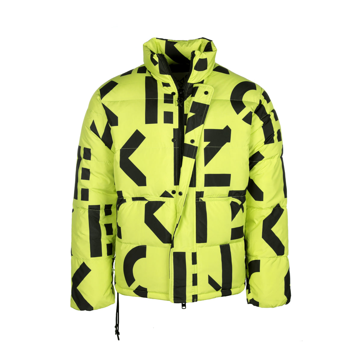 Kenzo Sport Monogram Down Men's Puff Jacket Neon Green
