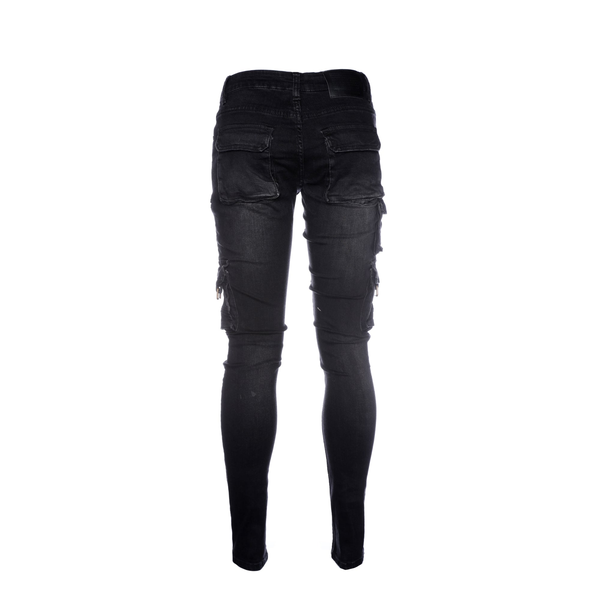 ★BADBLOOD★ Bonnie Denim Cargo Slim Jeans Black SERENEDE Men's Panthera Cargo Jean – SIZE