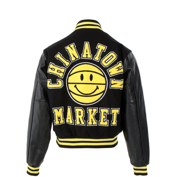 Chinatown Market Black Smiley Varsity Men's Jacket