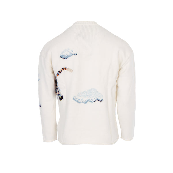 Kenzo Paris 'Cloud Tigers' Knit Sweater White