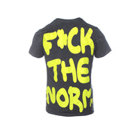 Fashion Geek F**k The Norm Men's SS T-Shirt Dark Grey Neon Yellow
