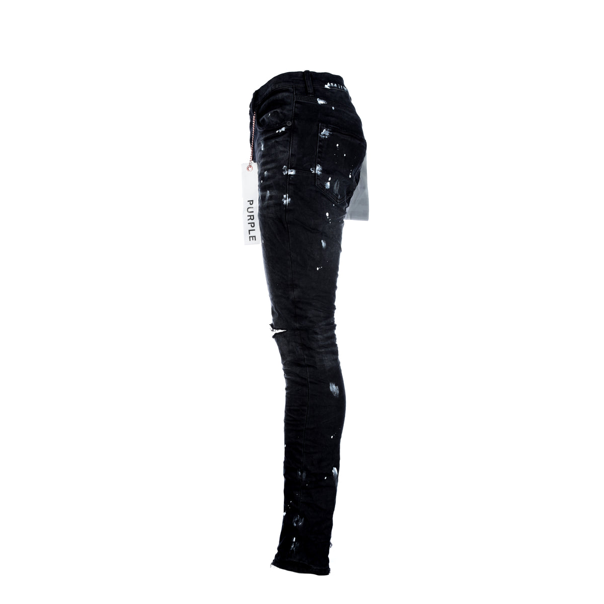 Purple Brand P001 - Black Resin Knee Slit Men's Jean