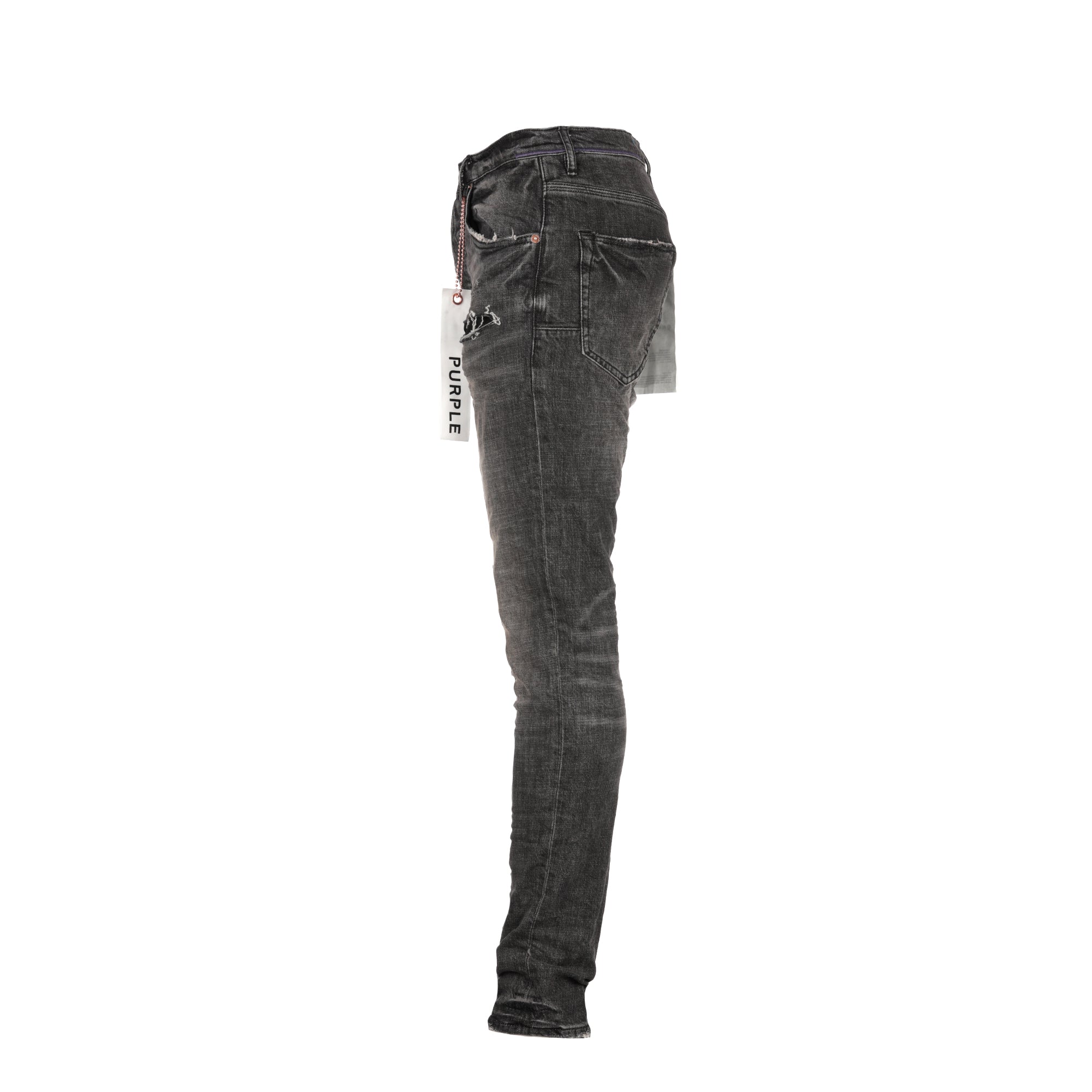 Purple Brand P002 Distressed Dirty Grey Blowout Men's Jean