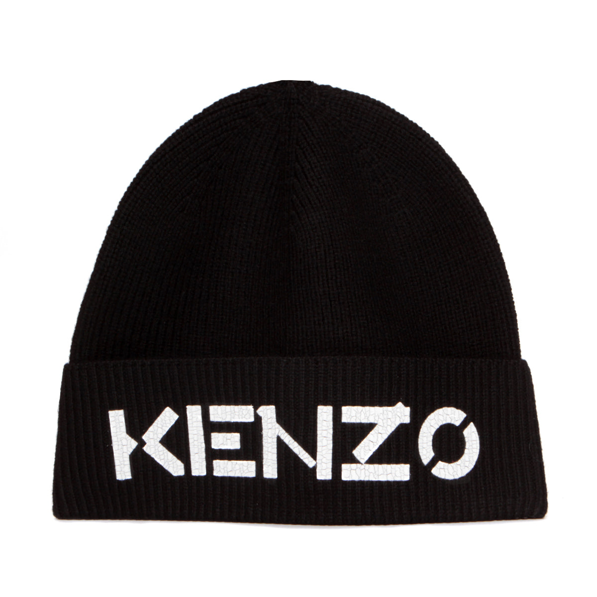 Kenzo Paris Painted Kenzo Logo Knit Beanie Black