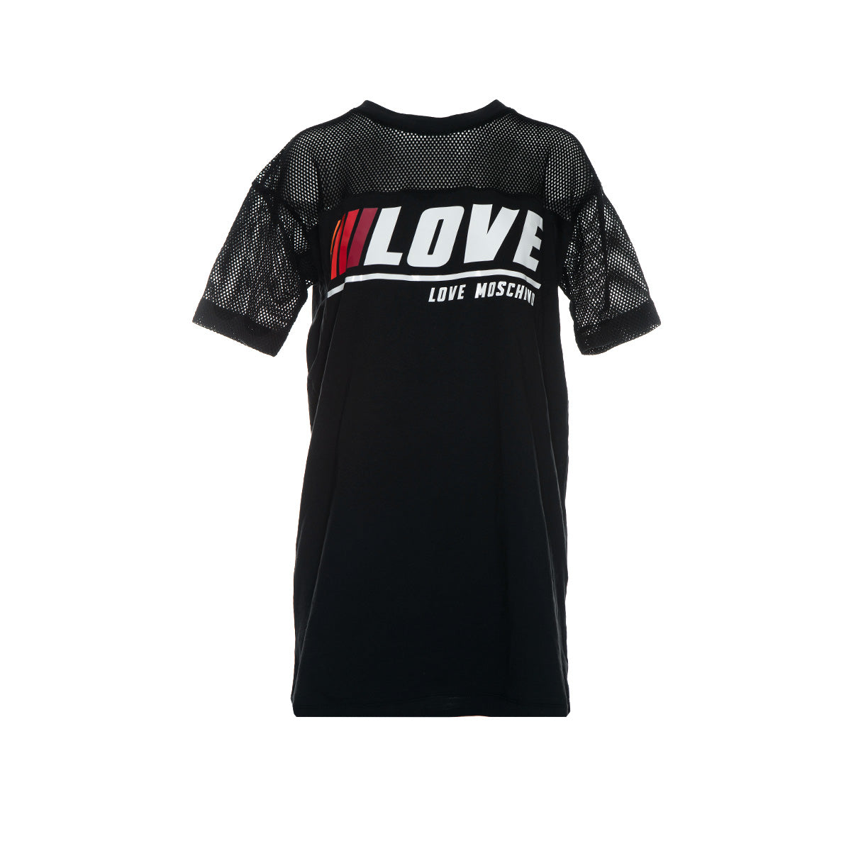 Love Moschino Mesh Jersey Dress With Logo Black