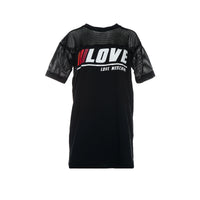 Love Moschino Mesh Jersey Dress With Logo Black