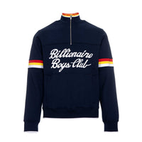 Billionaire Boys Club & Ice Cream Time LS Knit. Half zip sweater in navy.  Style #881-8306