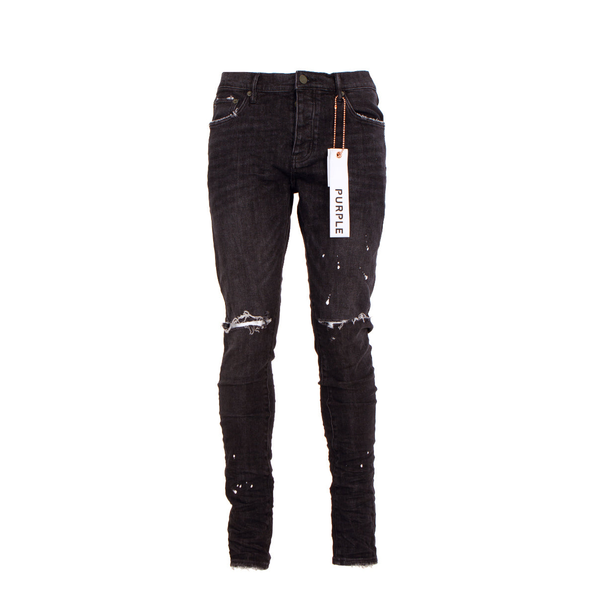 PURPLE Brand Men's Designer Jeans P001- Black Over Spray