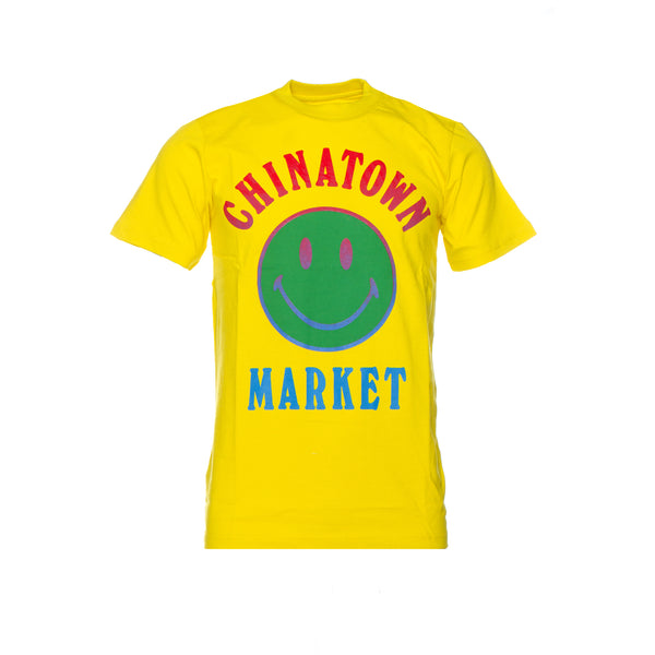 Chinatown Market Smiley Logo Men's Short Sleeve Tee Yellow. 
