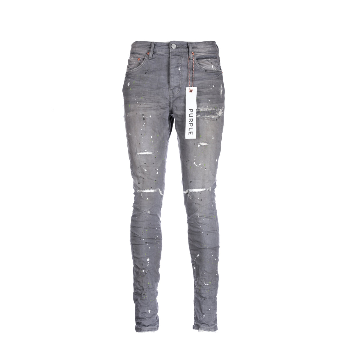 Purple Denim Men's Vintage Grey Paint Jeans