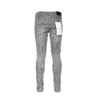 Purple Brand Worn Grey Speckled Bleach Men's Skinny Jeans