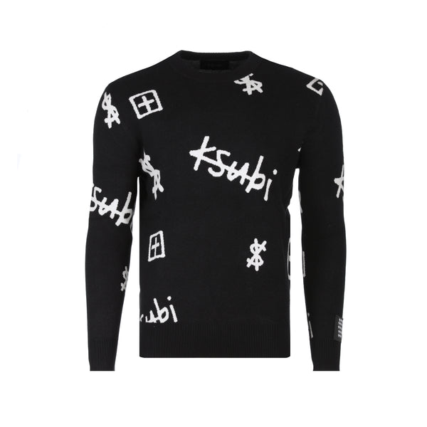 Ksubi Kash Box Knit Crew Men's Black Sweater - SIZE Boutique