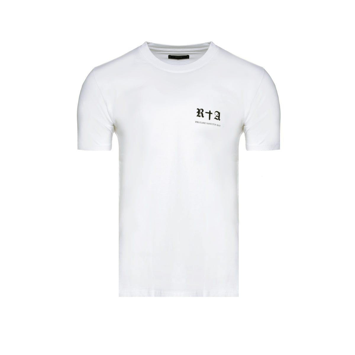RtA Brand Liam Latin Logo S/S Men's White T-Shirt - SIZE Boutique